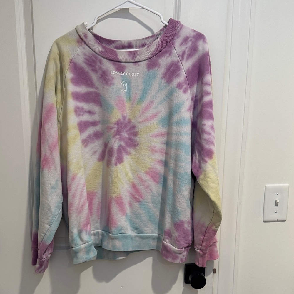 Lonely Ghost Pastel Tie-Dye Sweatshirt